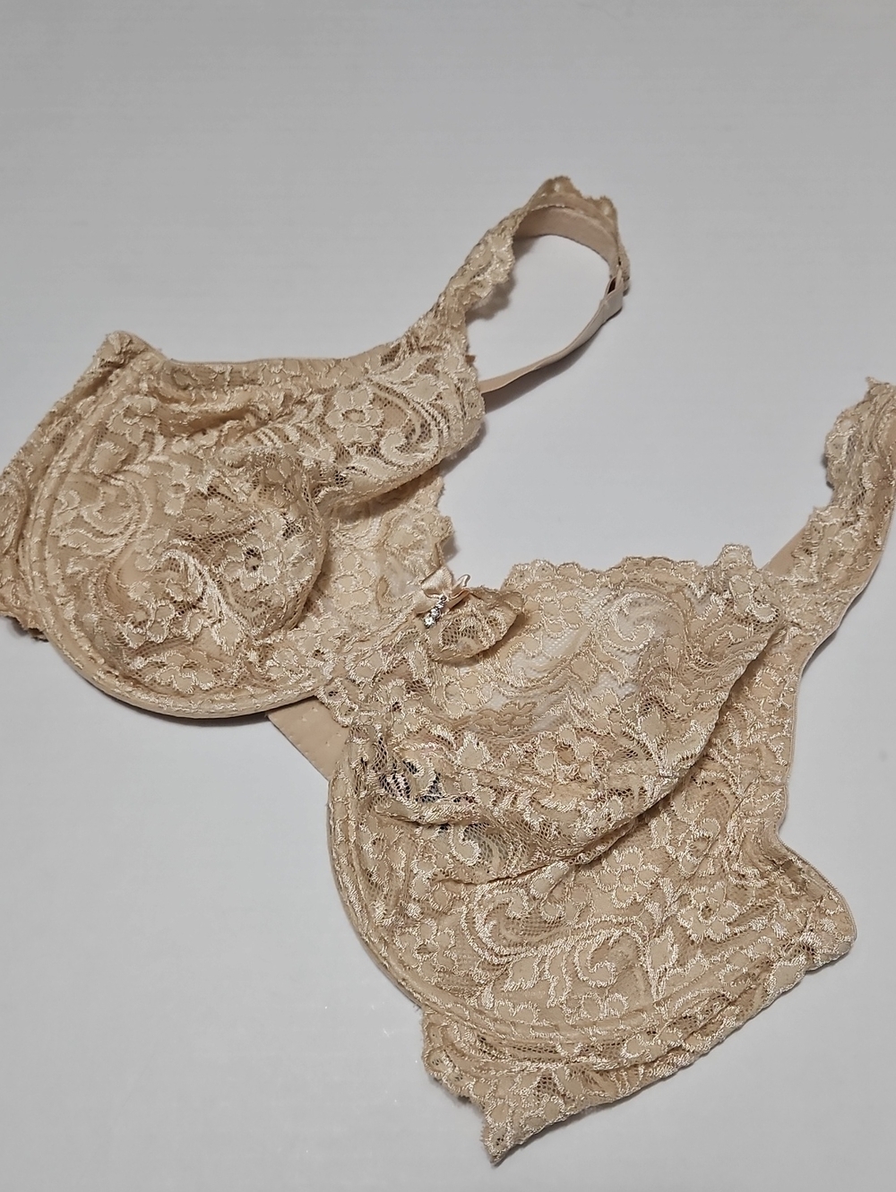 Smart & Sexy Lace Underwire Bra in Nude - Elegant Support Size 40DDD